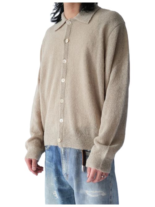 fuzzy alpaca evening polo soft sage Our Legacy | M4263ESSOFT SAGE FUZZY ALPACA